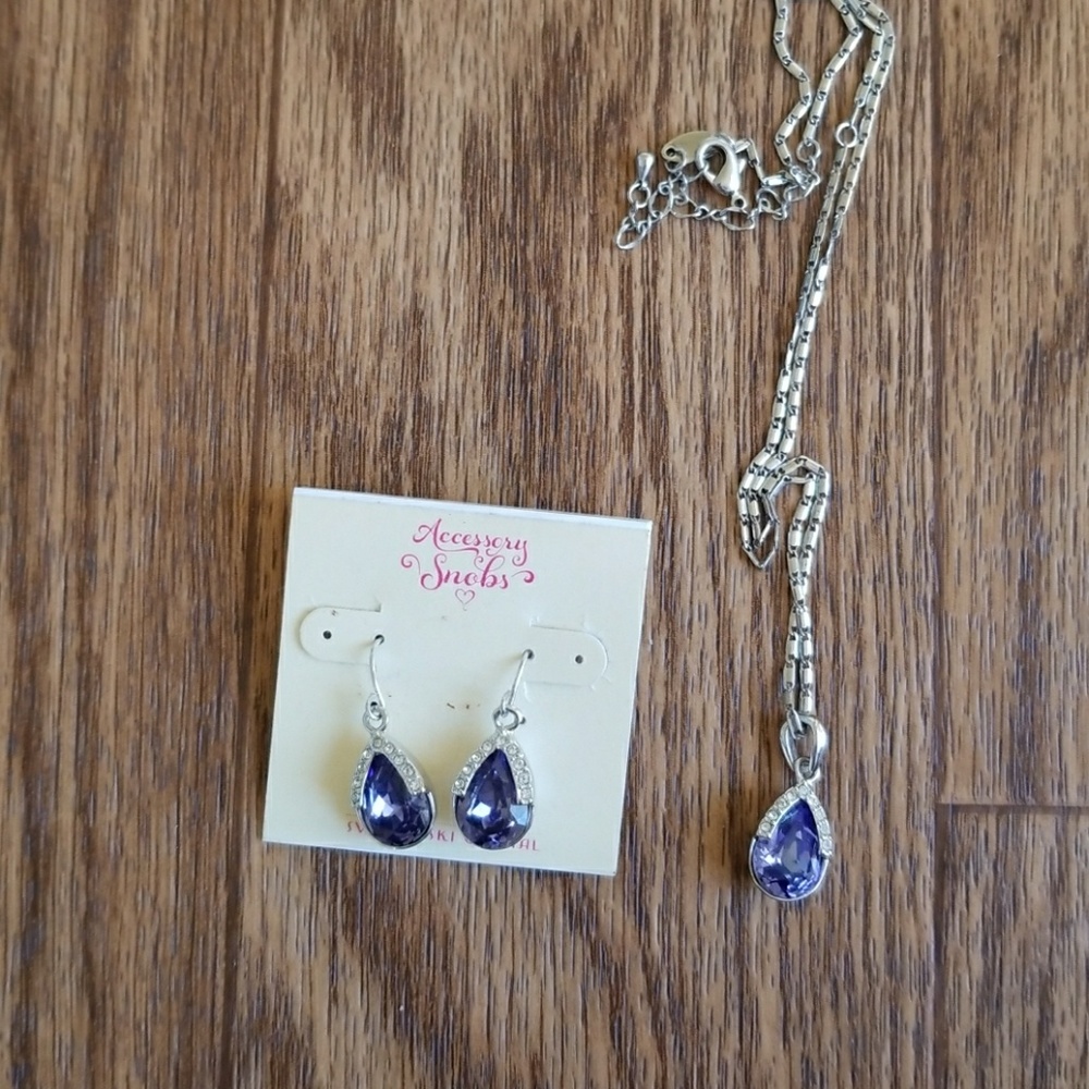 Swarovski crystal necklace and earrings